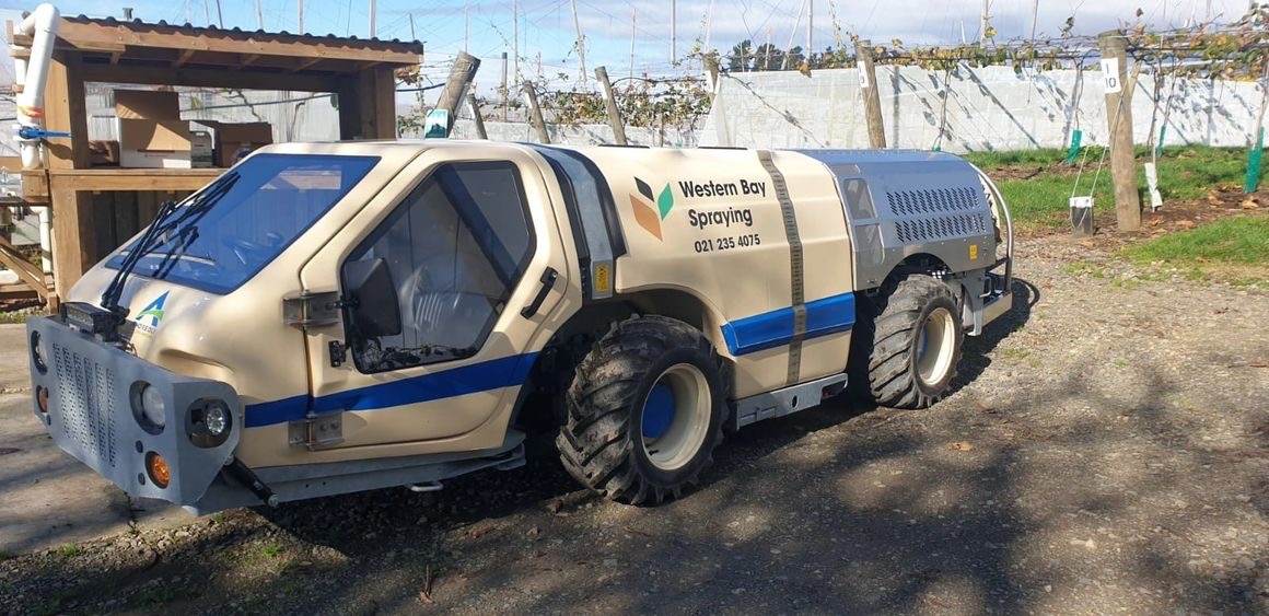 Ground fertiliser spraying